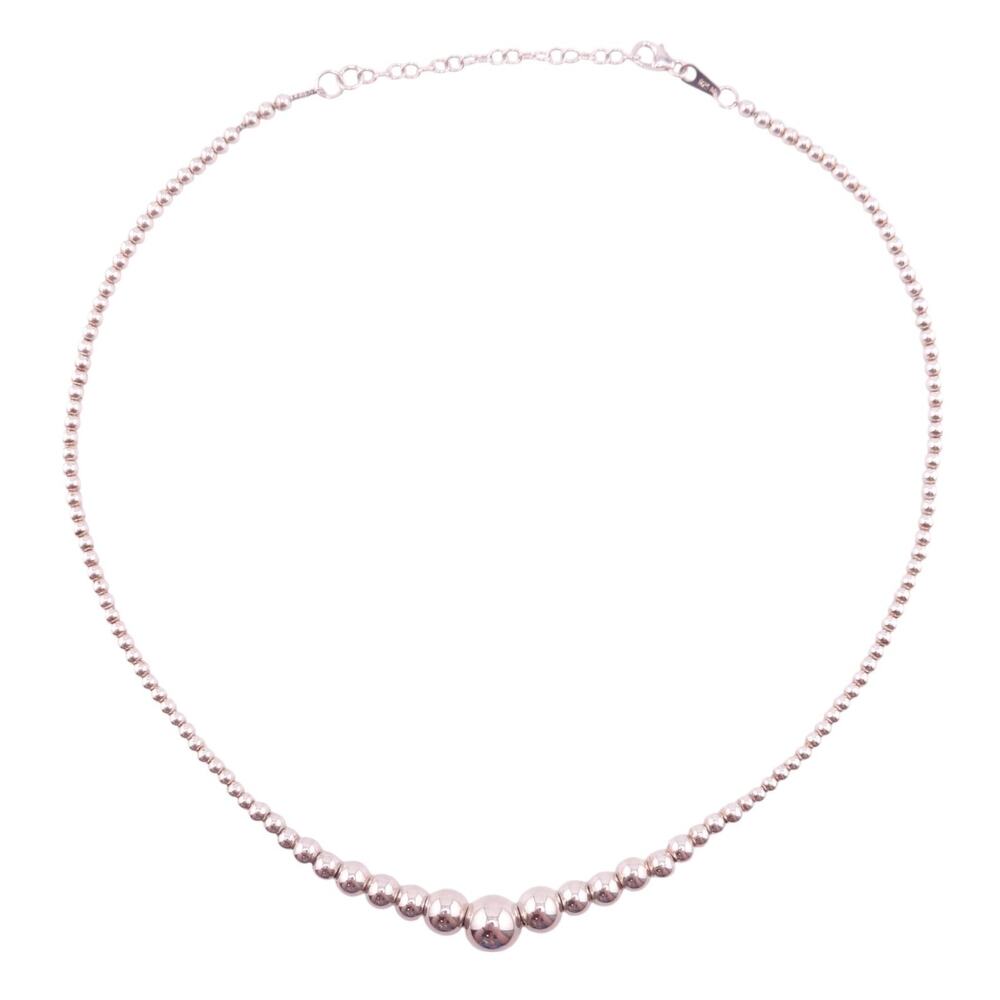 .925 Sterling Silver Graduated Ball Style Necklace Adjustable 17" - 19" NWOT